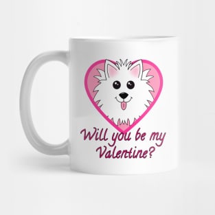 Will you be my Valentine? with Dog in Heart Mug